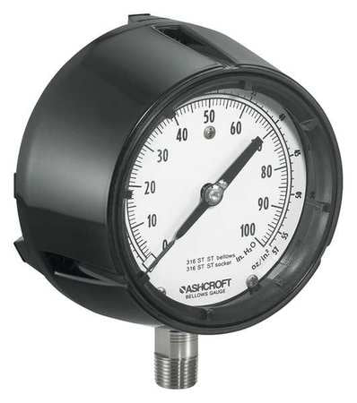 Pressure Gauge,low,4-1/2 In.,1/4 In. Npt