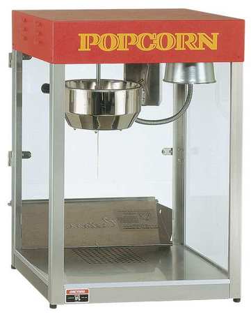 Popcorn Maker,12 Oz.,120v,silver/red (1