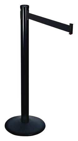 Barrier Post With Belt,10 Ft. L,black (1