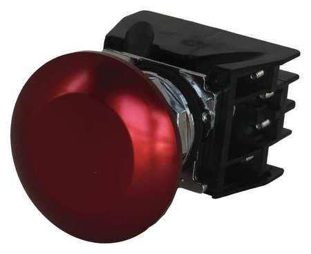 Push Button With Contacts,red,mushroom (