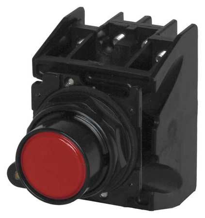 Push Button With Contacts,red,flush (1 U