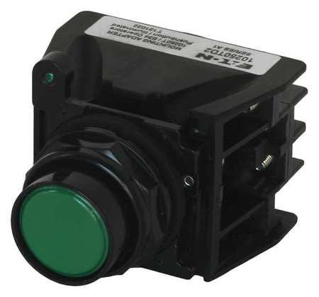 Push Button With Contacts,green,flush (1