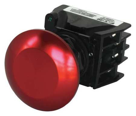 Push Button With Contacts,red,mushroom (