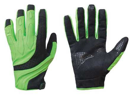 Mechanics Gloves,xs,hi-vis Blk/green,pr