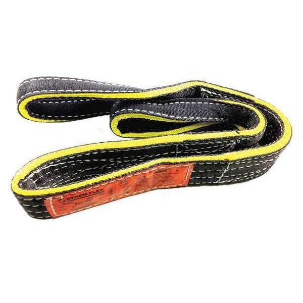 Synthetic Web Sling, Reverse Eye, 6 ft L, 6 in W, Nylon, Black