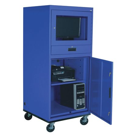 Mobile Computer Cabinet,30x30x70",blue (