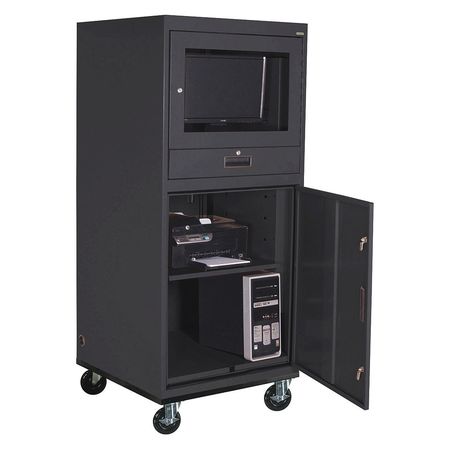 Mobile Computer Cabinet,30x30x70",black