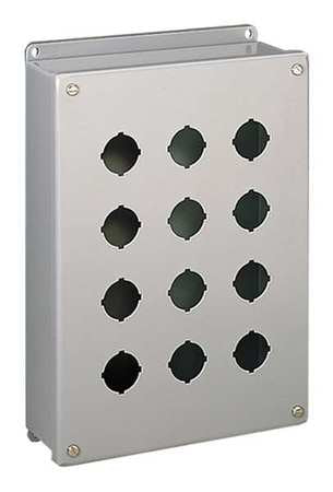 Pushbutton Enclosure,9.50 In. H,6 Holes