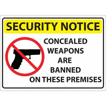 Concealed Carry Sign,text And Symbol,eng