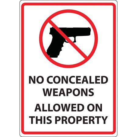 Concealed Carry Sign,text And Symbol,eng