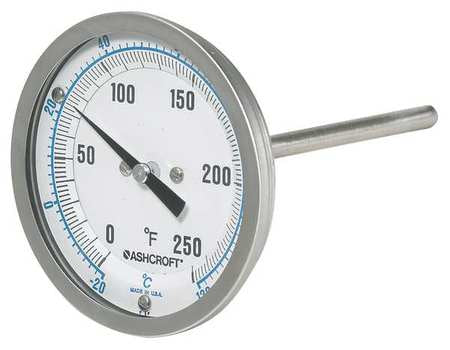 Dial Thermometer,bi-metallic,3 In Dial (