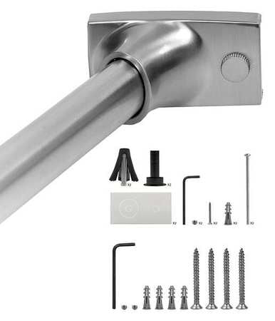 Curved Shower Rod,satin,60in,6 Proj,pk6