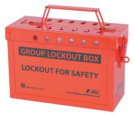 Group Lockout Box ,stainless Steel, Red