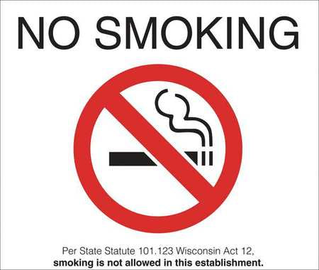 No Smoking Sign,wio,10inwx7inh,plastic (