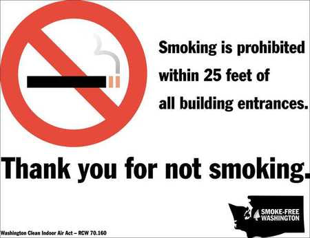 No Smoking Sign,wa,14inwx10inh,polystyrn