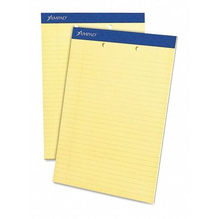 Pad,legal,8.5"x11.75",2hp,canary,pk12 (1