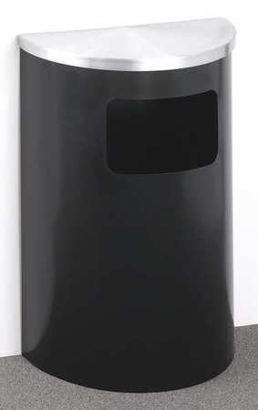 Wastebasket,half Round,6 Gal.,black (1 U