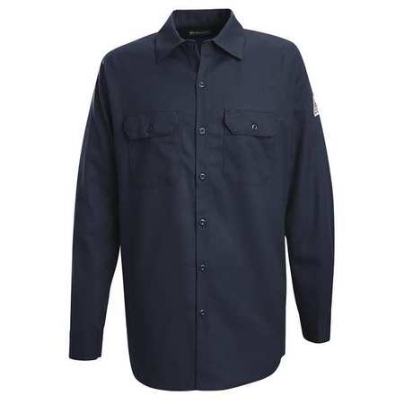 Fr Long Sleeve Shirt,button,navy,l Long