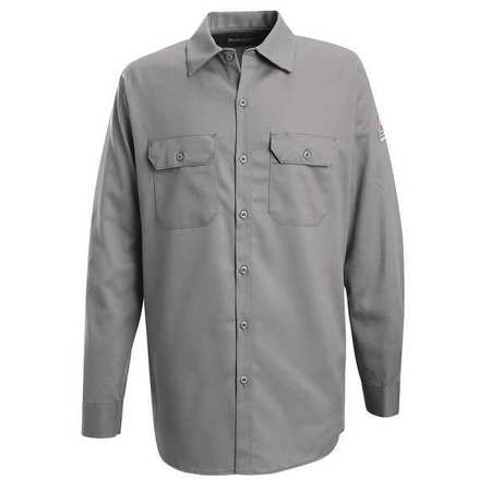 Fr Long Sleeve Shirt,button,gray,l Long