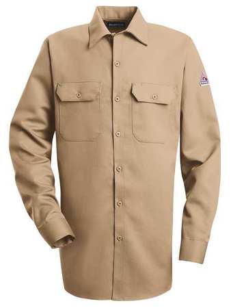 Fr Long Sleeve Shirt,button,khaki,lt (1