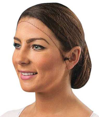 Hairnet,l,26-1/2in Dia,nylon,brown,pk144