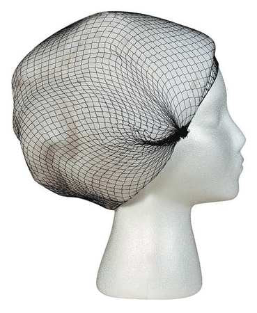 Hairnet,l,24 In. Dia.,nylon,black,pk144