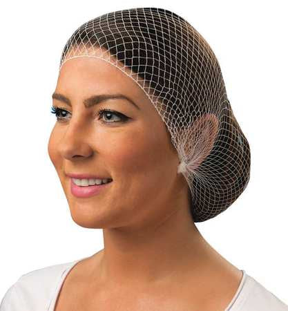 Hairnet,l,24 In. Dia.,nylon,white,pk144