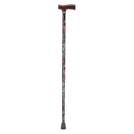 Adjustable Cane,derby-top,wood,floral (1