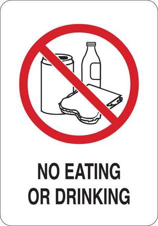 Safety Sign,no Eating Or,self-adhesive (