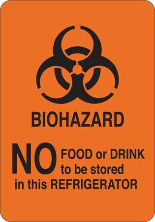 Biohazard Sign,vinyl,black/orange,10in H