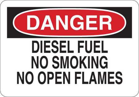 Danger No Smoking Sign,diesel,10x14 (1 U