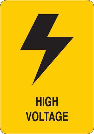 Safety Sign,aluminum,high Voltage,10in H