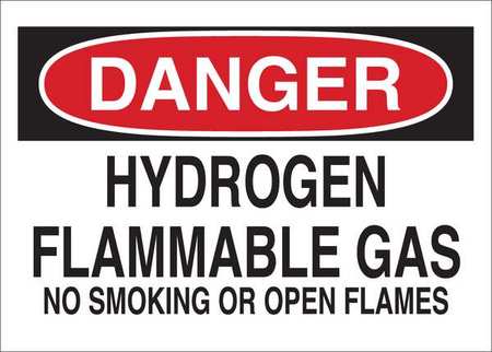 Danger No Smoking Sign,hydrogen,10x14 (1