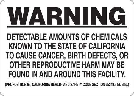 Warning Sign,plastic,10 In. H X 14 In. W