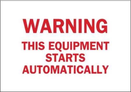 Safety Sign,warning This Equip,crnr Hles