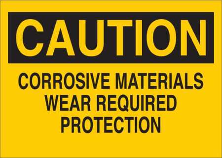 Caution Sign,corrosive Mat,txt,srfc,pl (