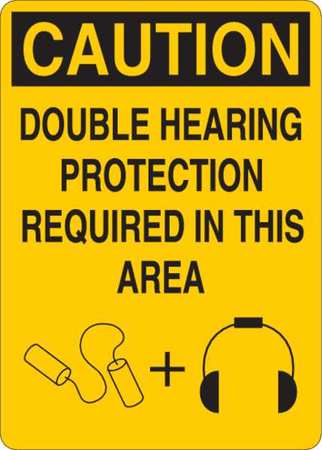 Caution Sign,vinyl,text And Symbol,14inh