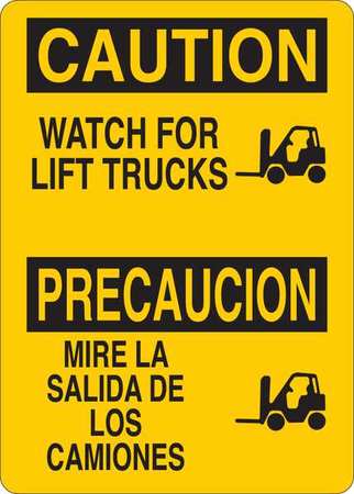 Caution Sign,alum,bilingual,corner Holes