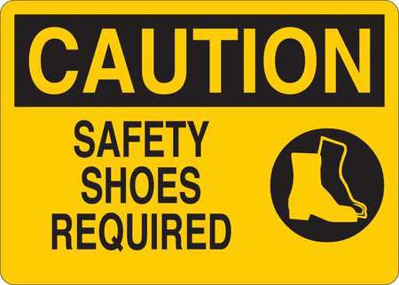 Caution Sign,safety Shoes Required,5in H