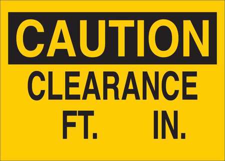 Caution Sign,clearance Ft In,txt,srfc,al