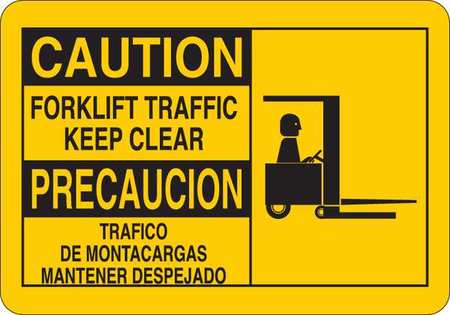 Caution Sign,forklift,eng/span,vinyl (1