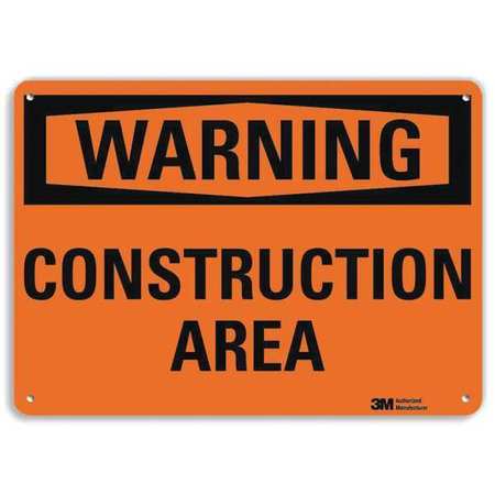 Warning Sign,construction Area,10 In. H