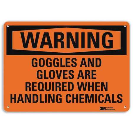 Warning Sign,goggles Are Required,10in H