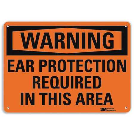 Warning Sign,ear Protction Rquired,10inh