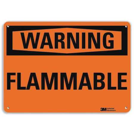 Warning Sign,flammable,blck/orange,10inh