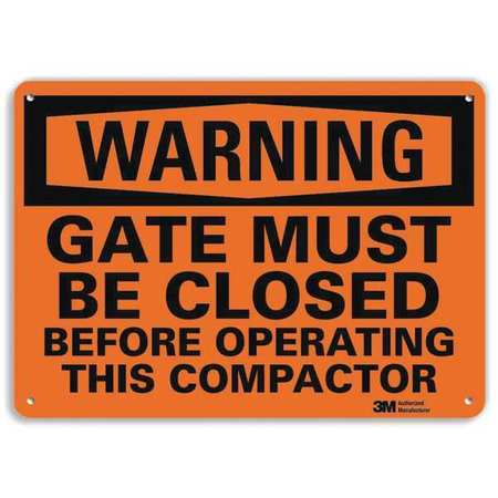 Warning Sign,gate Must Be Closed,10 In H