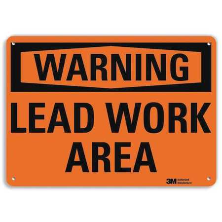 Warning Sign,lead Work Area,text,10 In H