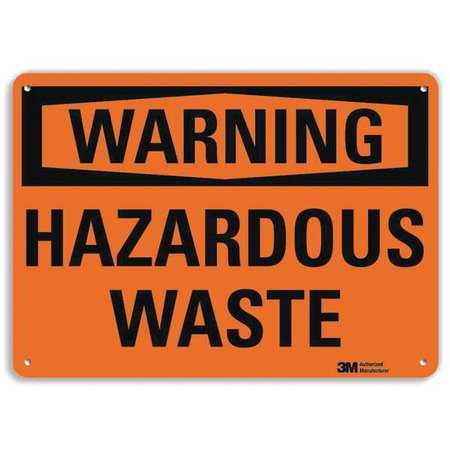 Warning Sign,hazardous Waste,10 In. H (1