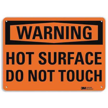 Warning Sign,hot Do Not Touch,10 In. H (