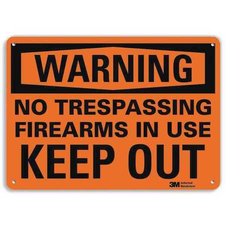 Admittance Sign,firearms In Use,10 In. H